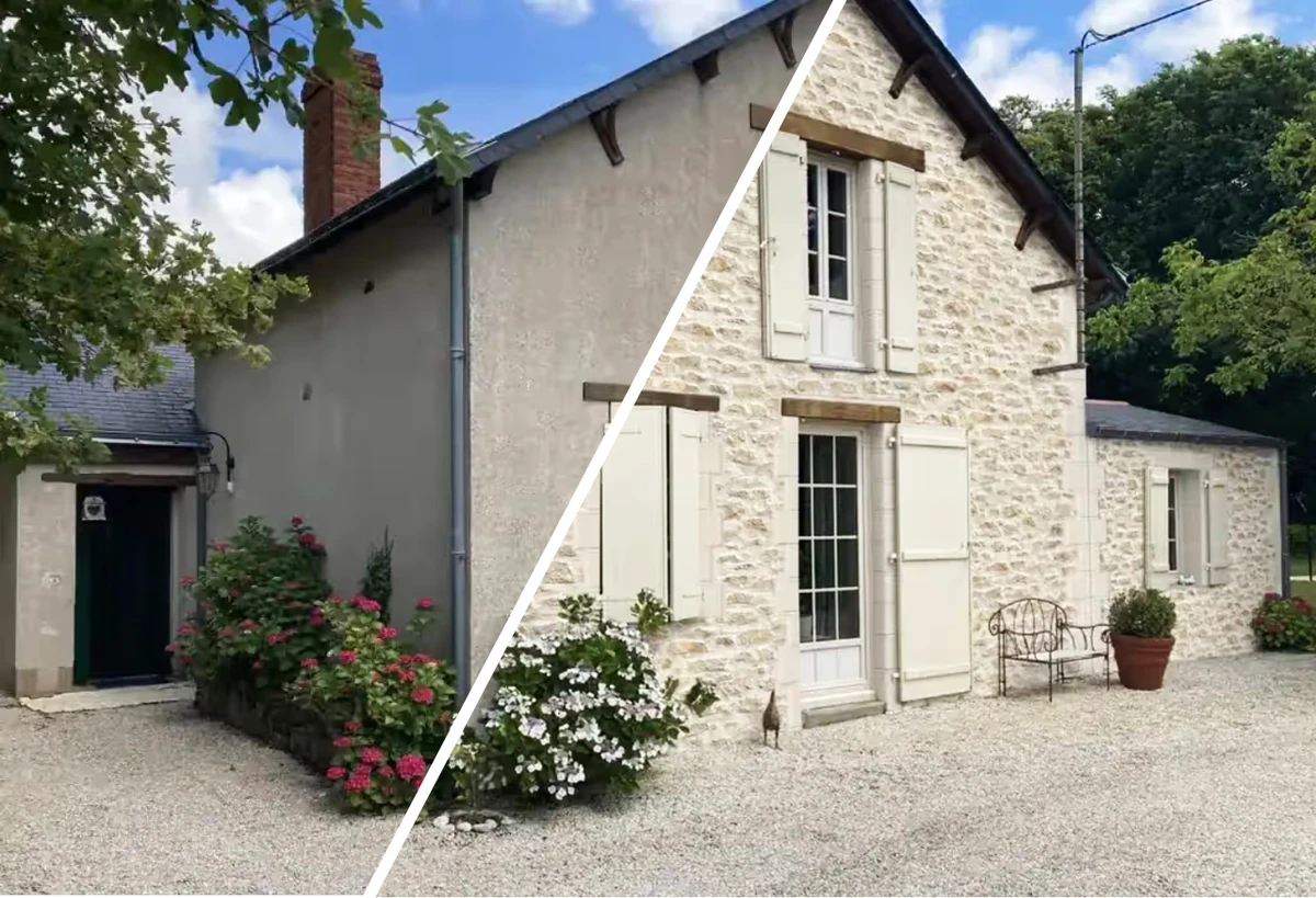 Avant / Après : comment un enduit imitation pierre transforme une maison